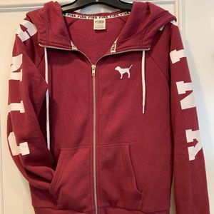 Pink zip up sweatshirt